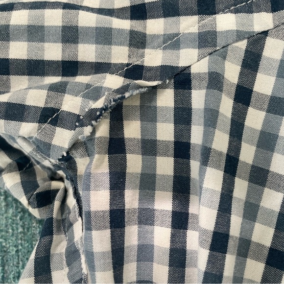 J Crew Mens Large Cotton Oxford Button Down Shirt. Blue & White Gingham - Picture 5 of 9